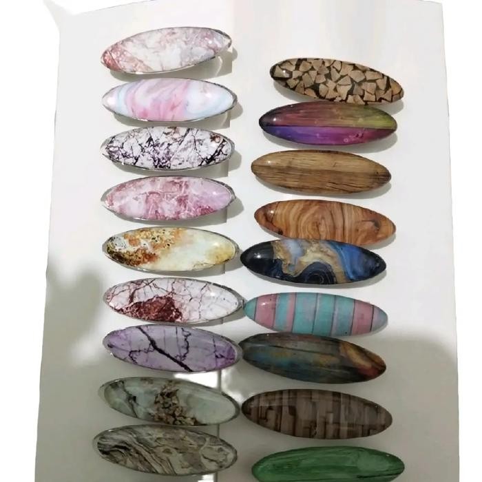 ORIGINAL Pin jilbab marmer oval elmeira motif rm marmer Peniti bros dagu pengganti jarum pentul