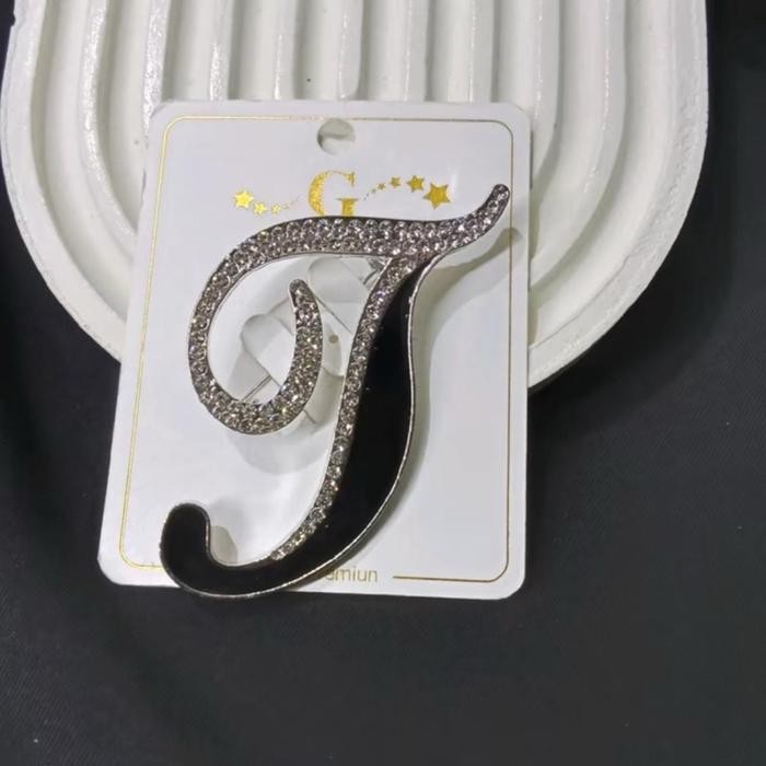 mcgz- Bros Huruf Premium Permata Peniti Aksesoris Hijab Clips Bros Huruf Premium