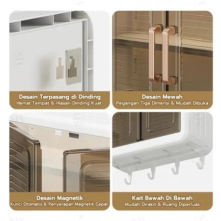 Rak Gantung Dinding Rak Kamar Mandi Rak Dinding Tempel Tertutup Rak Dinding Kamar Mandi Plastik