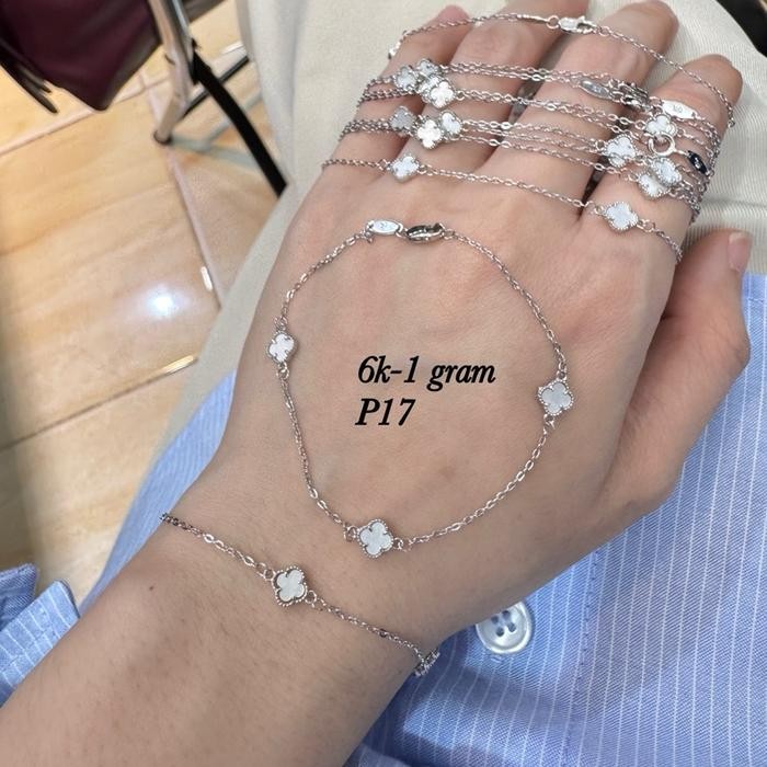 Gelang rantai vanlove putih mas putih