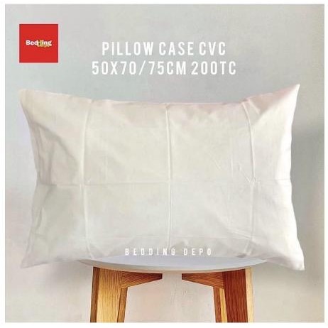 TodaySAle- Pillow Case/Sarung Bantal 50X70 Cvc 200Tc White