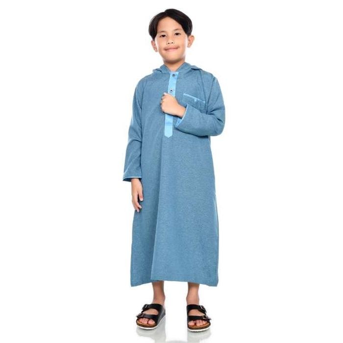 BRG BARU SHOHIB GAMIS PRIA PREMIUM HOODIE BIRU LAUT DARI BATITA HINGGA DEWASA