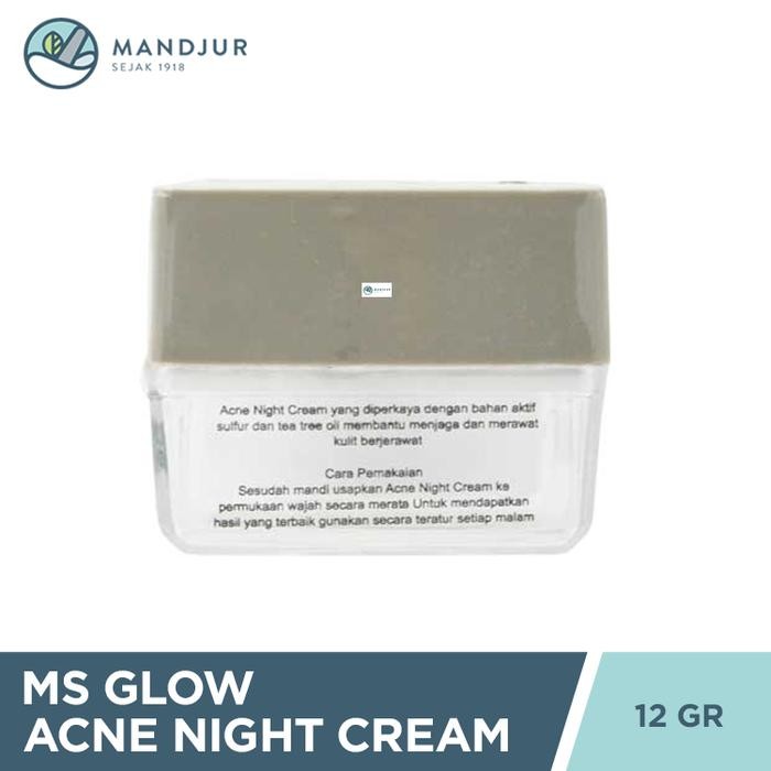 5mr0- Ms Glow Acne Night Cream 12 Gr - Krim Malam Untuk Kulit Berjerawat
