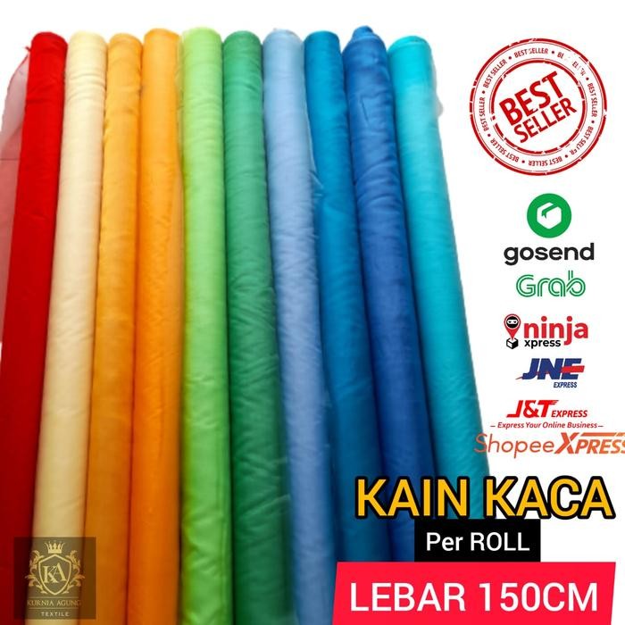 Sale Kain Kaca Lebar 150 Cm Bahan Dekorasi Gaun Hijab Per Roll Gulungan 45M