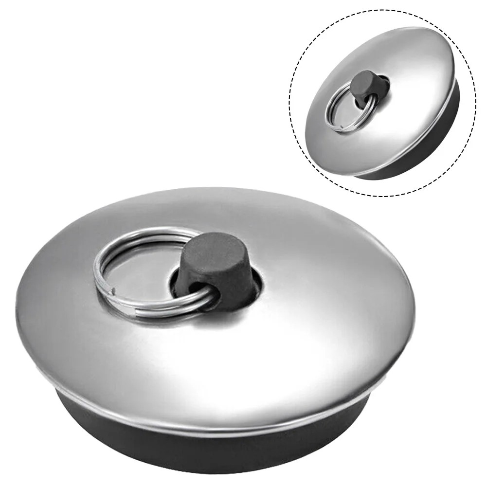 1Pcs Rubber Sink Plug Drain Stopper Fit 40Mm With Ring For Bathtub Kitchen Sink Strainer Stopper