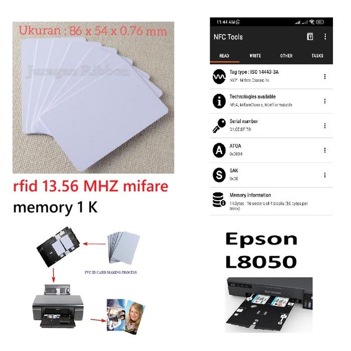 PVC ID CARD INKJET RFID 13.56 iso 14443A chip F08 high quality