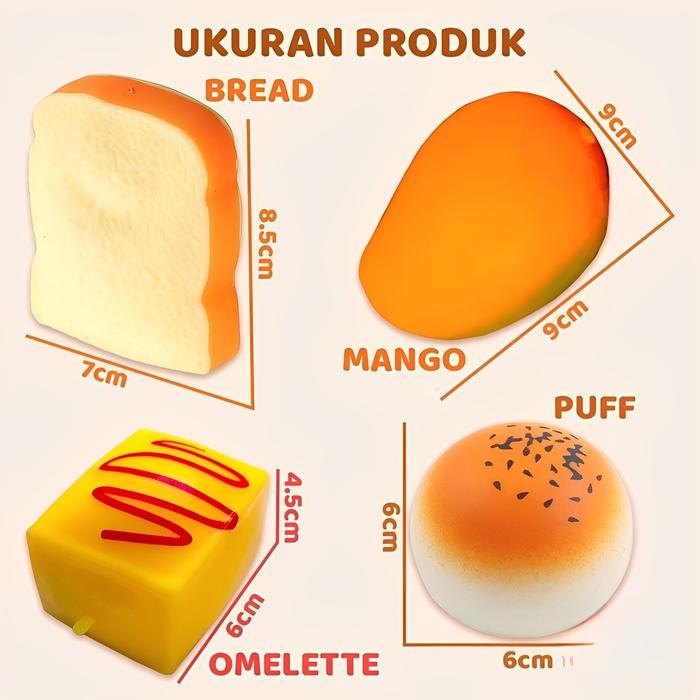 NEW MAINAN SQUISHY PINCH ROTI MANGGA SANDWICH COOKIES SLOW DEKOMPRESI SKUISI SEKUISI
