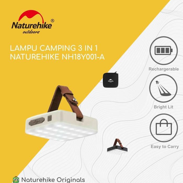 LAMPU CAMPING 3 IN 1 NATUREHIKE NH18Y001-A LENTERA SENTER LED CAMPING