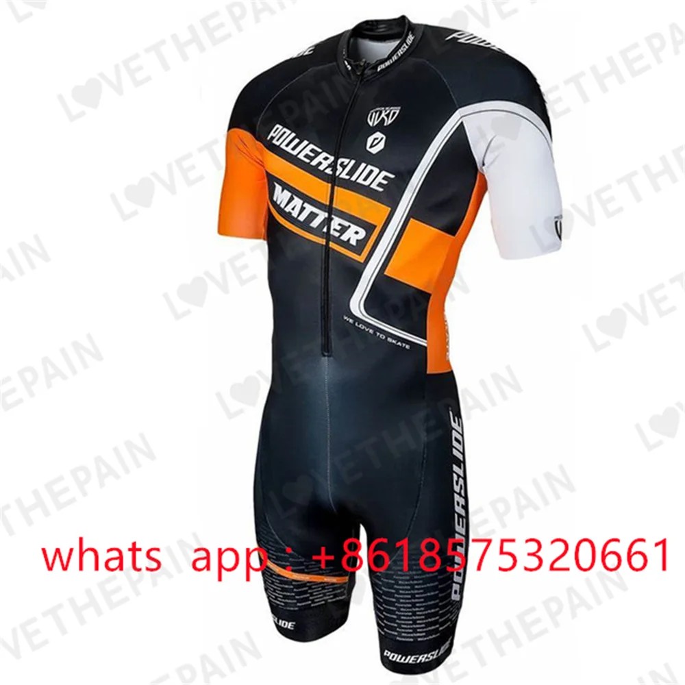 Powerslide Skate Suit Men Pro Triathlon Licra Speed Inline Roller Skate Skinsuit Comfortable Summer