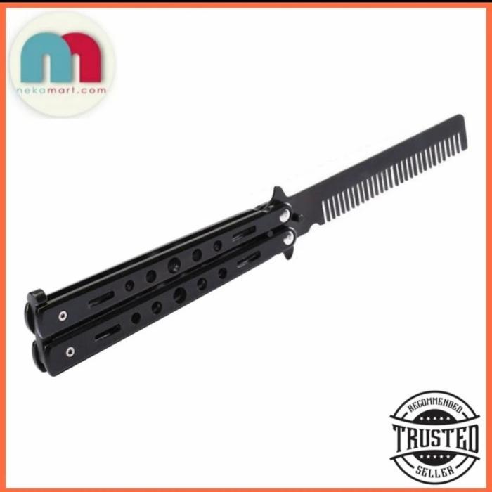 Sisir Lipat Stainless/Sisir Balisong Trainer/Butterfly Knife Trainer Terlaris