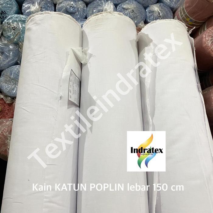 EKSLUSIF ( per 1 roll ) kain katun jepang POPLIN full cotton putih gulung Lebar 150 cm isi 90 meter