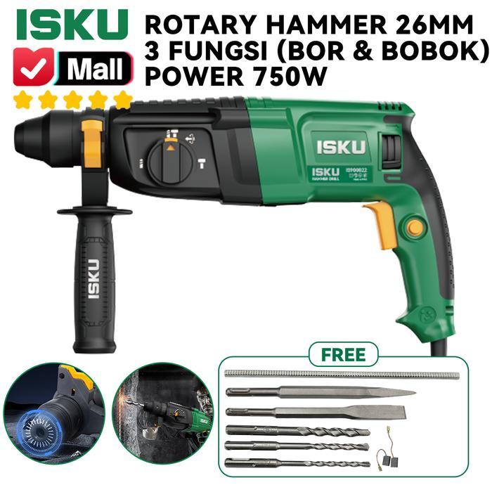 Orion Tools - Isku Mesin Bor Bobok Beton Tembok Rotary Hammer Drill 26Mm 750W Alat Tukang Bangunan