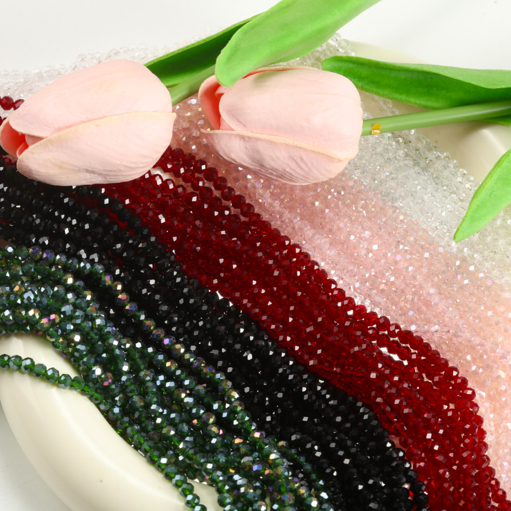 New 4mm 6mm Rondelle Austria Crystal Beads Faceted Glass Beads Loose Spacer Beads for DIY Bracelet