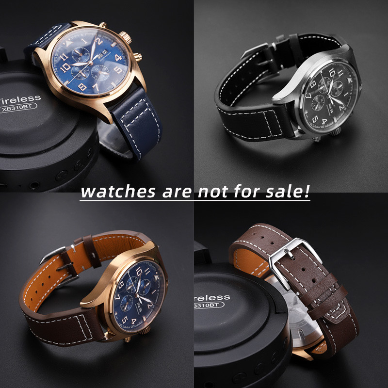 20mm 21mm Cowhide Leather Watch Strap Genuine Belt for IWC Pilot Portugieser Portofino Watchband