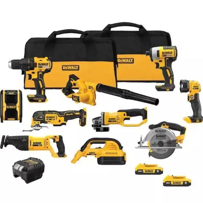 DEWALT 20V MAX Power Tool Combo Kit Cordless Power Tool Set 10-Tool DCK1021D2