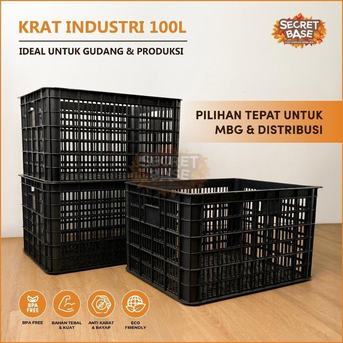 Ready Krat Industri 100L - Keranjang Serbaguna / Krat Piring Ompreng Buah / Krat Multigungsi 100