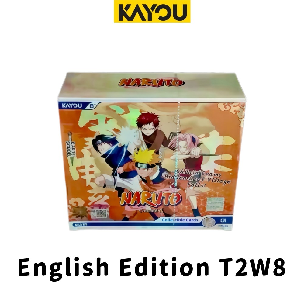 English Edition KAYOU Naruto Cards T2W9 T4W6 T4W7 T2W8 Anime Merchandise Collection Flash Card Kids