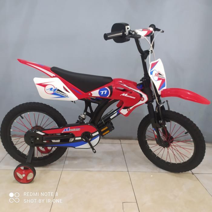 Sepeda anak montana cross trail 16" sepeda bmx motocross monoshock bmx - Merah