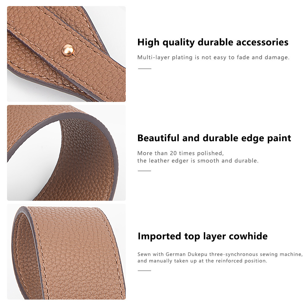 CRAZYSMITH Genuine Leather Shoulder Bag Strap for Hermes Picotin 22 Bag Soft Shoulder Straps