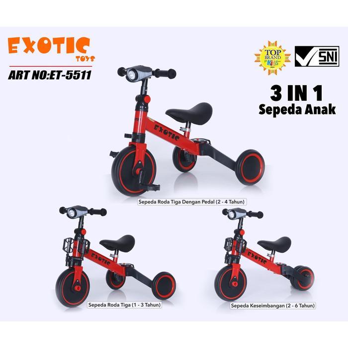 Sepeda Roda Tiga Balance Bike 3 in 1 Exotic ET-5511 ET5511 ET 5511