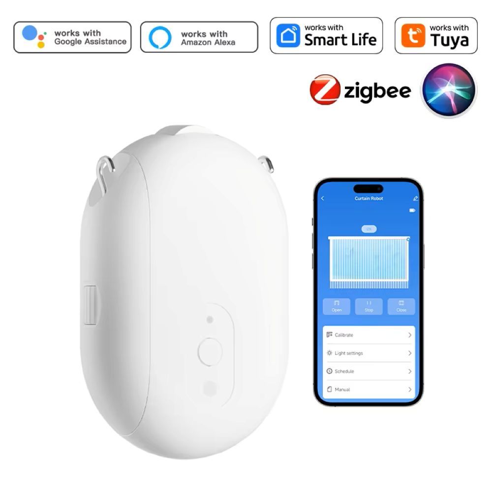 Tuya Zigbee Track Curtain Motor Robot Tuya Smart Rail Curtain Robot Smart Curtain Pusher Robot