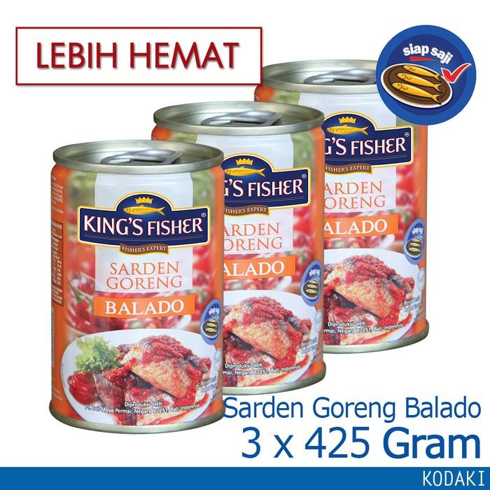 

Mamiseler45 - King'S Fisher Sarden Goreng Rasa Balado 425G X 3 Pcs - Makanan Kaleng Praktis