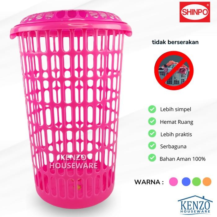 KERANJANG BAJU KOTOR SONATA SHINPO PLASTIK KERANJANG LAUNDRY PLASTIK TUTUP JUMBO
