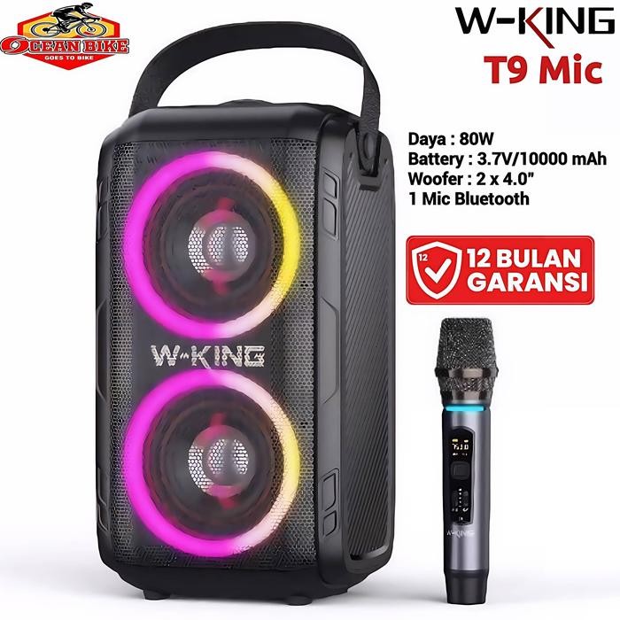 Speaker Portable Wireless W-KING T9 + MIC Speker bluetooth Karaoke
