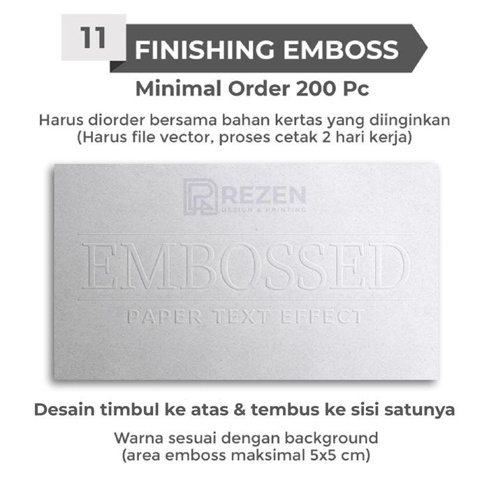 

Finishing HOTPRINT dan EMBOSS Belum termasuk bahan kertas