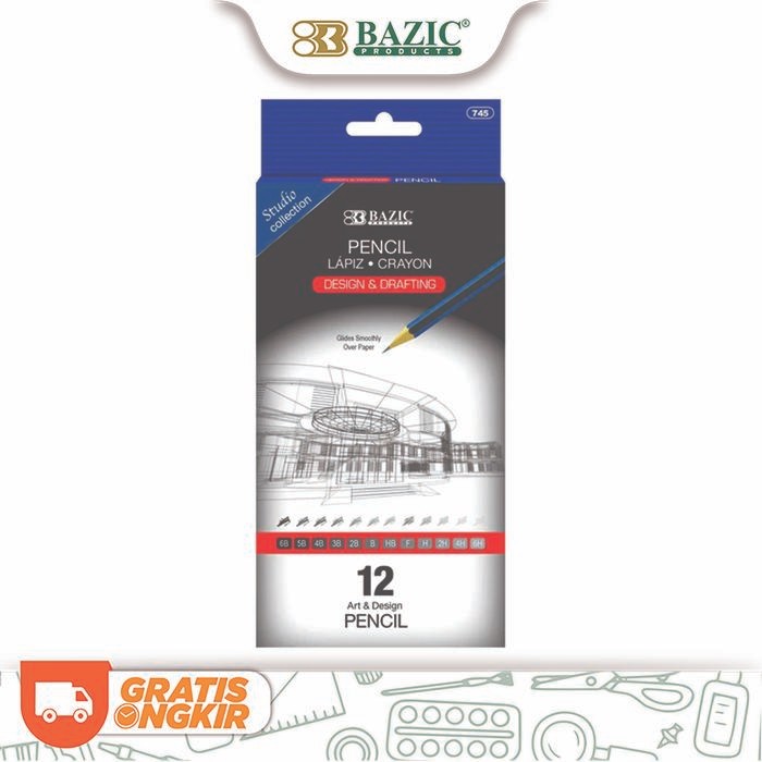 

Pensil Gambar / Design / Drafting / Sketch Pencil Bazic 6H 4H 2H H F HB B 2B 3B 4B 5B 6B Complete