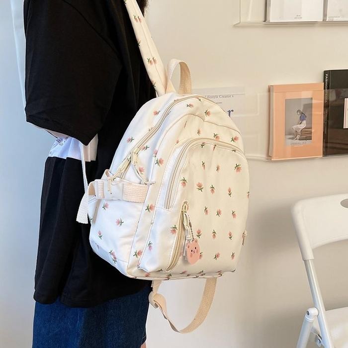 Palomino - Ursule Bag Tas Ransel Mini Wanita Motif Little Flower Casual Backpack Perempuan Trendy -