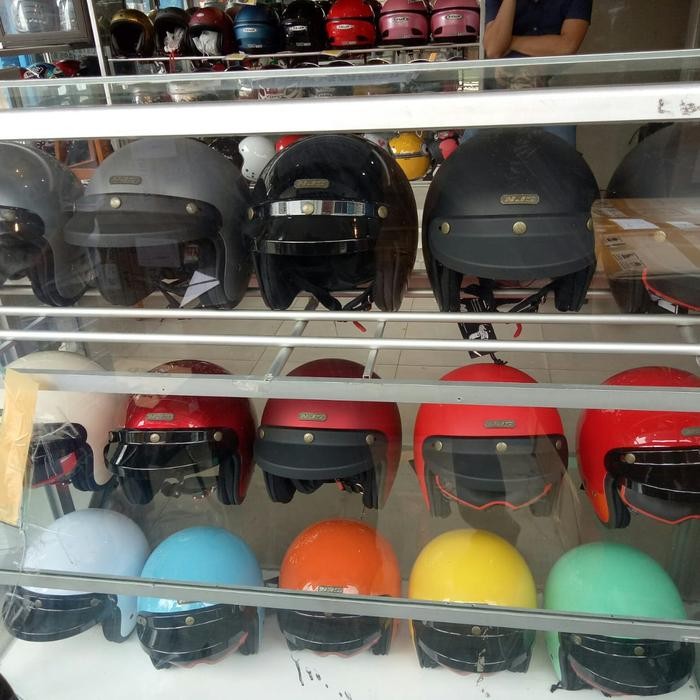 Helm Njs Retro Double Visor Polos