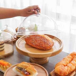 DEKAYU - Stand Cake Kayu Dome Acrilic Piring Saji Kayu Stand Cake Displayer