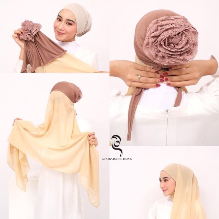 Pilihan- Pashmina Inner Turki Pasmina Instan Cepol Hijab Ciput Terbaru Pashmina Ceruty Babydoll