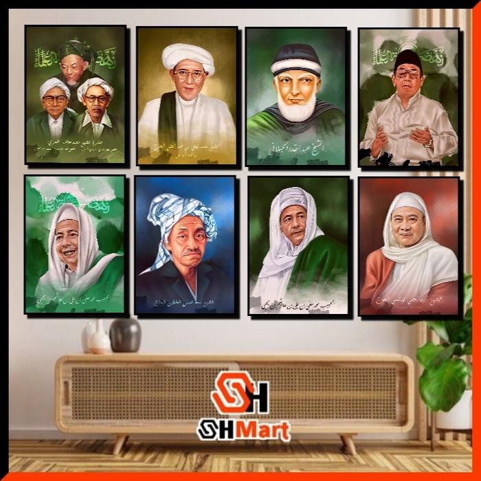 

New SH MART FOTO ULAMA 6R 14X20 HABAIB NAHDATUL ULAMA PLUS BINGKAI KAYU MDF ANTI PUDAR MOTIF ALM ULM