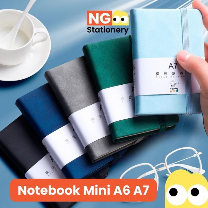 

New NG Stationery - Notebook Mini A6 A7 Buku Diary Catatan Kecil Buku Cover Kulit Buku Tulis Mini