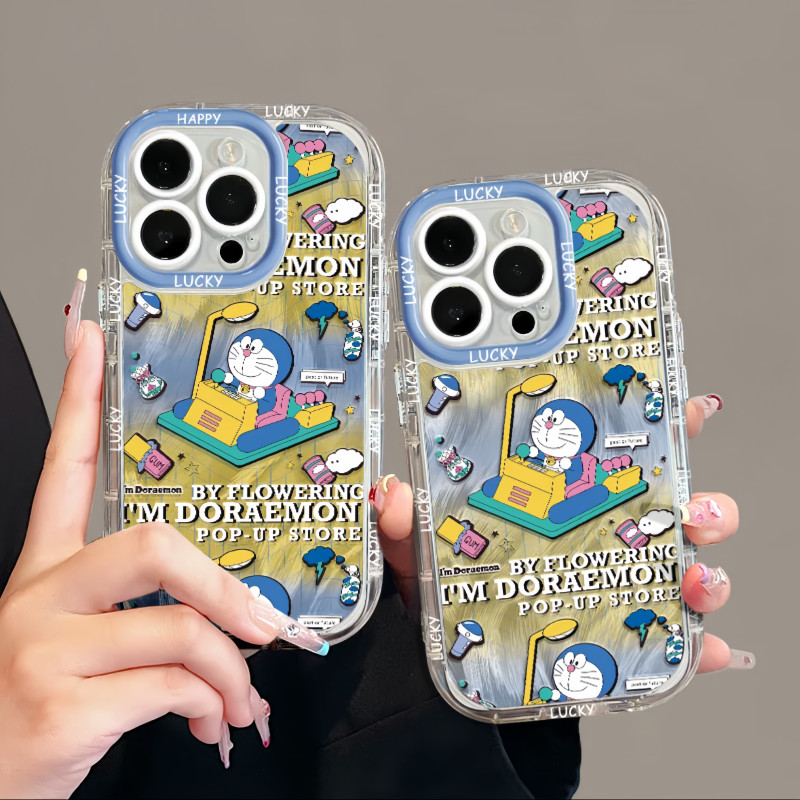 Mesin Waktu Aesthetic Soft Doraemon Couple Casing Hp Redmi 15 Note 14 4G 5G Pro Plus 15C 13X A5 14C 