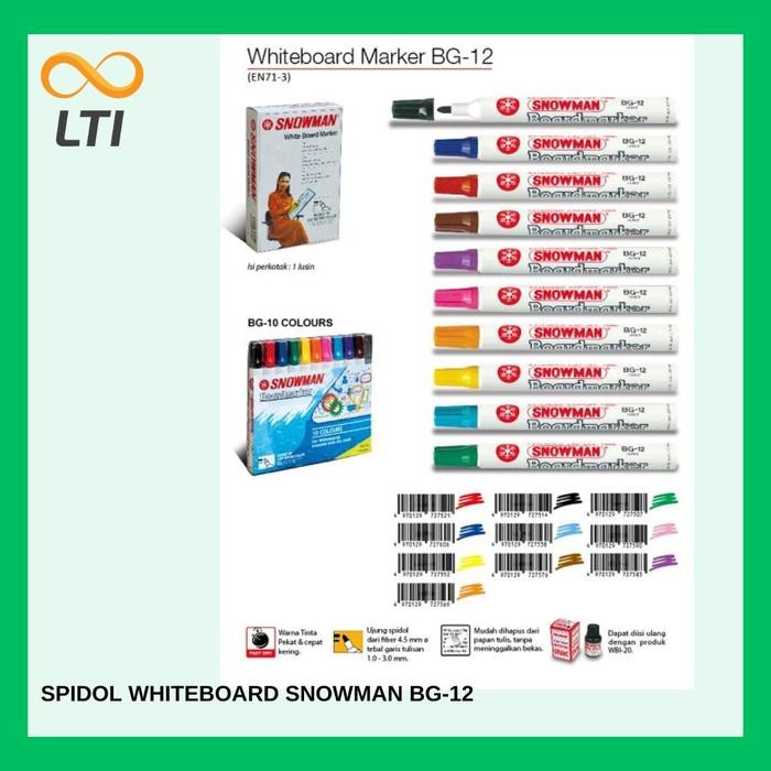 

OJ Spidol Whiteboard Marker Snowman TERMURAH BG-12 / Lusin