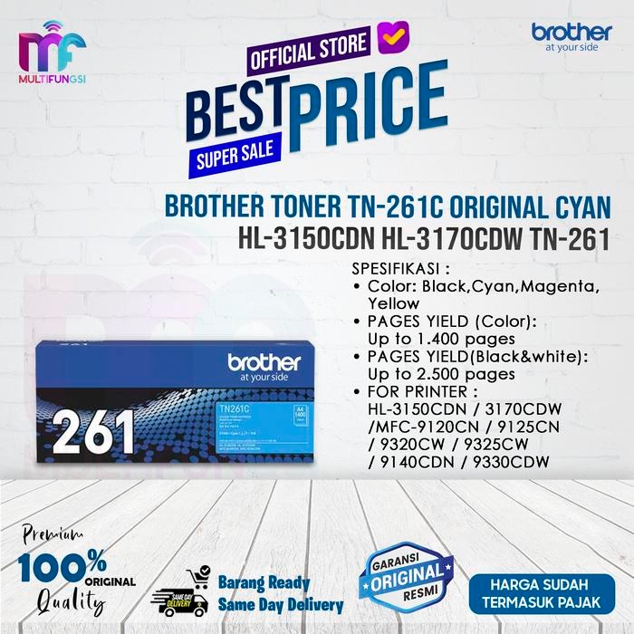 Brother Toner TN-261C Original Cyan / MFC-9330CDW MFC-9140CDN TN-261