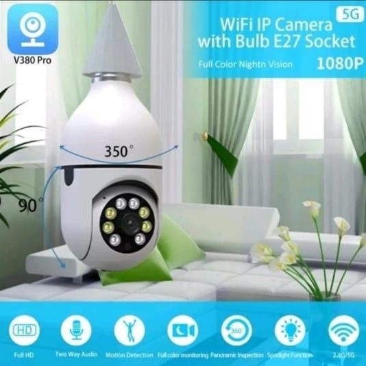 CCTV Lampu spy camera 3MP Aplikasi V380 / V380 PRO