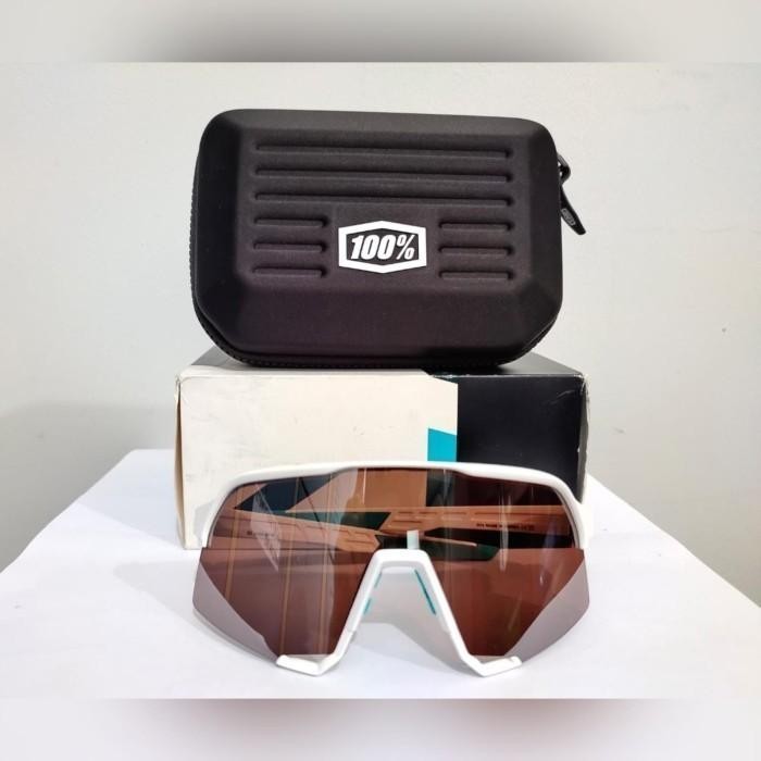 Kacamata Sepeda Gowes Original S3 100% 100Percent Bora Hansgrohe White