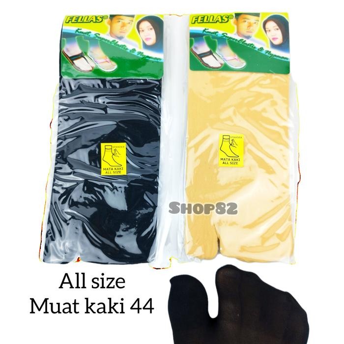 Pilihan- 6 Pcs Kaos Kaki Jempol Pendek Pria Wanita Hitam Cream Putih Syari Hijab Stocking