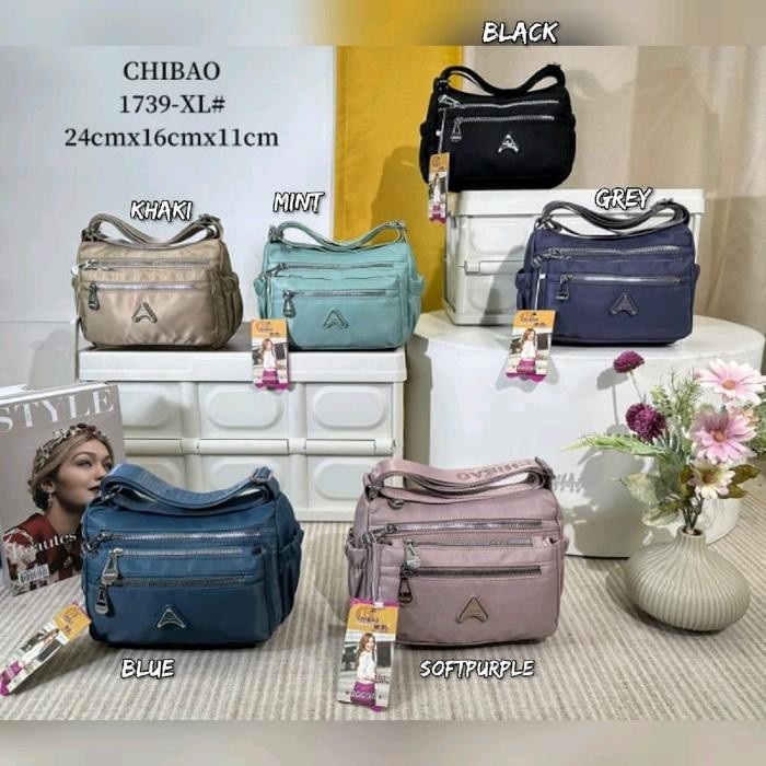 TAS SELEMPANG WANITA ORI CHIBAO PARASUT CB1739-XL 6Sleting