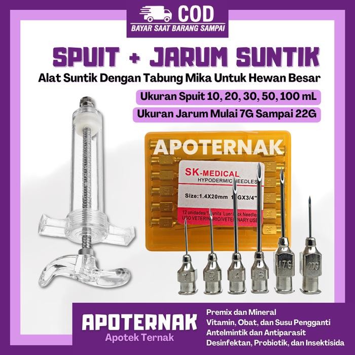 SPET SUNTIKAN UNTUK HEWAN GRATIS JARUM SEMUA UKURAN