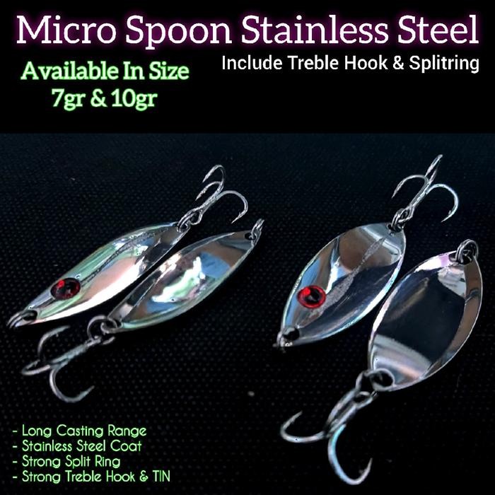 PJS Set Micro Spoon Stainless Steel Ultralight Lure Casting Umpan