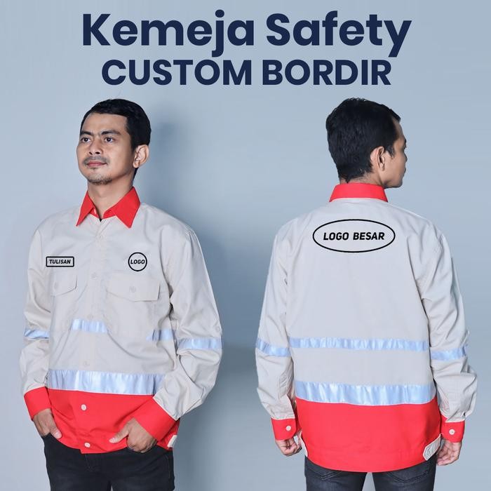 Kemeja Safety / Baju Wearpack / Seragam Kerja Custom Bordir Model 04
