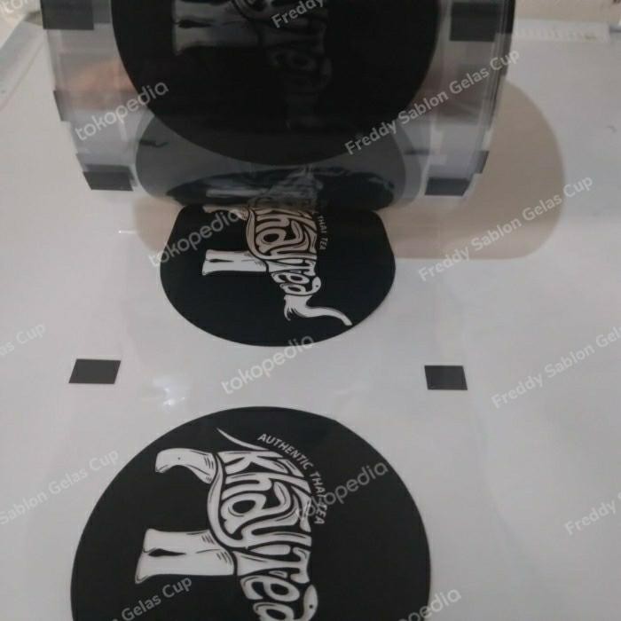 lid sealer cup custom sablon. plastik press gelas cup sablon logo