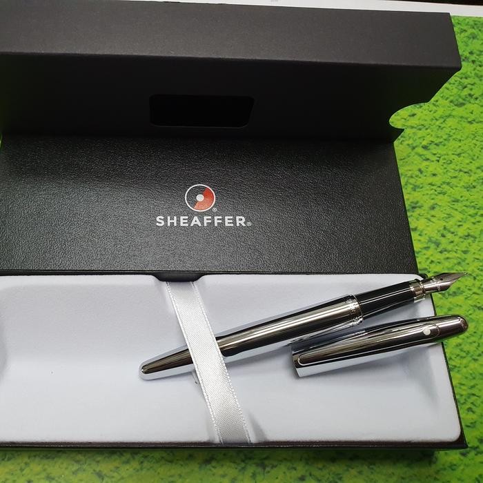 Pulpen Sheaffer Original Vfm Chrome Plated Fountain Pen Free Ukir Nama