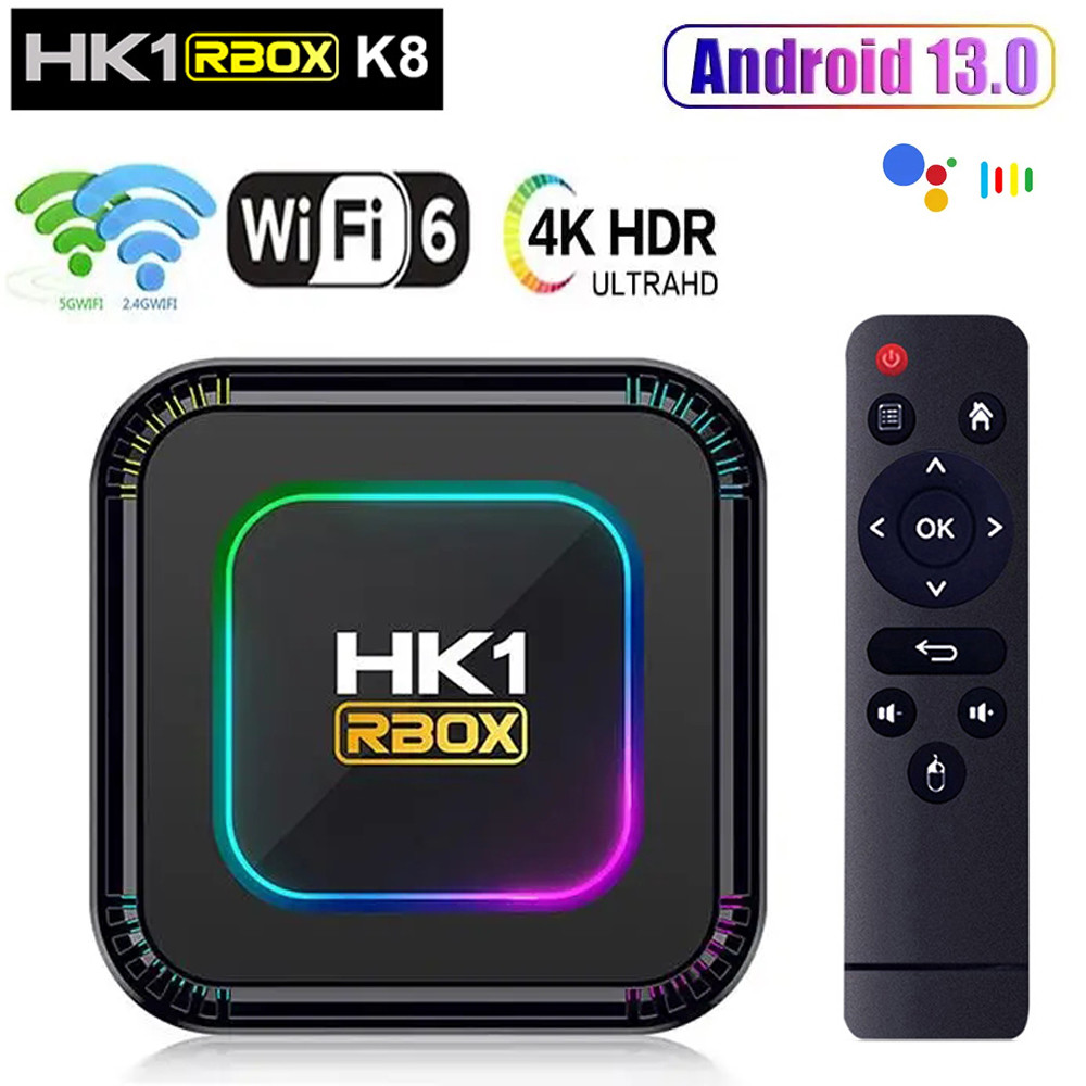 HK1 RBOX K8 Android 13 TV BOX RK3528 64GB 32G 128GB 2.4G 5G WIFI6 4K 8K 3D BT Smart TVBOX Google