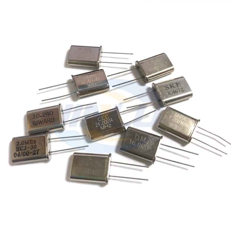 IMPORT 5pcs HC-49U in-line quartz crystal oscillator 1.8432MHZ 4.433MHZ 6MHZ 7.2MHZ 27.145MHZ 35MHZ